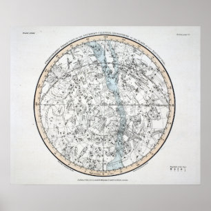 Affiche Carte du plat XXVIII d'hémisphère sud