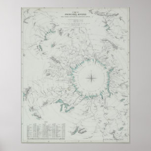 Affiche Carte du pôle Nord