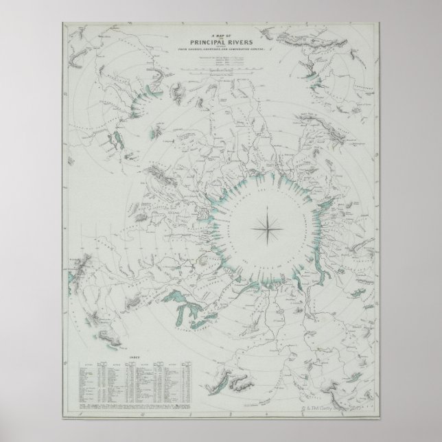 Affiche Carte du pôle Nord (Devant)