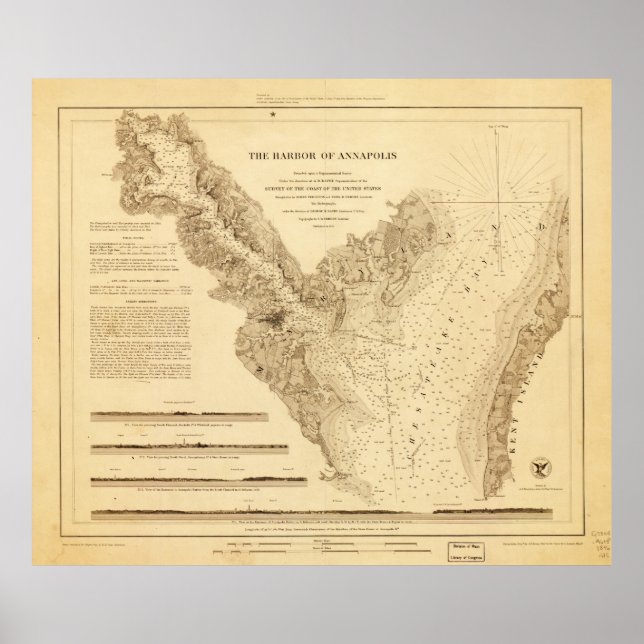 Affiche Carte du port d'Annapolis (1846) (Devant)
