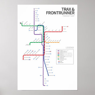 Affiche Carte du réseau ferroviaire de l'Utah