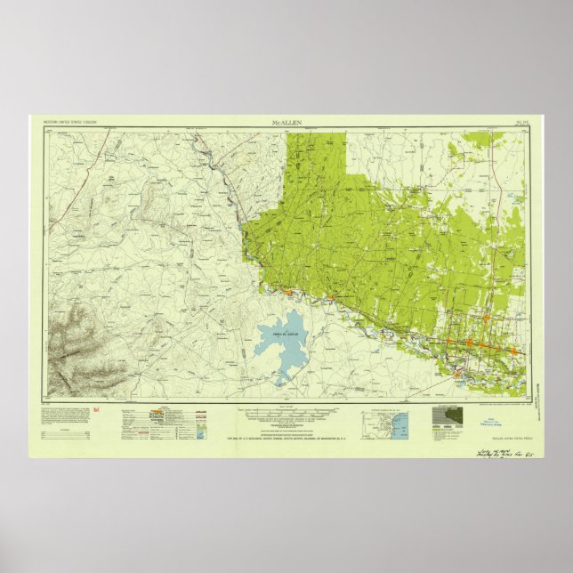 Affiche Carte du Rio Grande Valley (Devant)