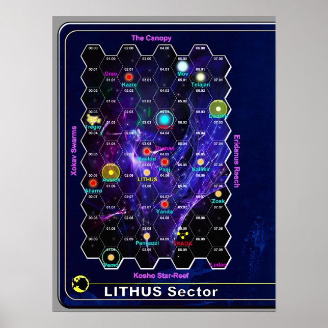 Affiche Carte du secteur Lithus (Devant)