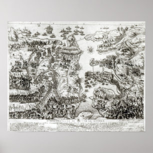 Affiche Carte du siège de Malte en 1565