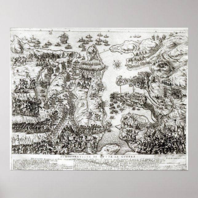 Affiche Carte du siège de Malte en 1565 (Devant)