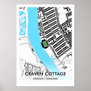 Affiche Carte du stade Craven Cottage - Accueil du Fulham