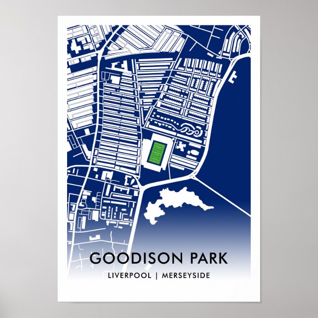 Affiche Carte du stade de Goodison Park - Accueil d'Everto (Devant)