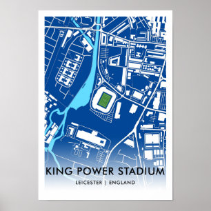 Affiche Carte du stade King Power - Accueil du Leicester C