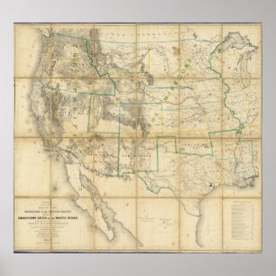 Affiche Carte Du Territoire Des États-Unis 2