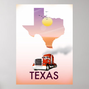Affiche Carte du Texas Big Rig