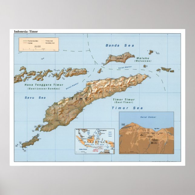 Affiche Carte du Timor indonésien 1999 (Devant)