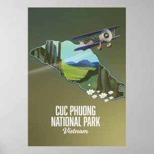 Affiche Carte du Vietnam du Parc national Cuc Phuong