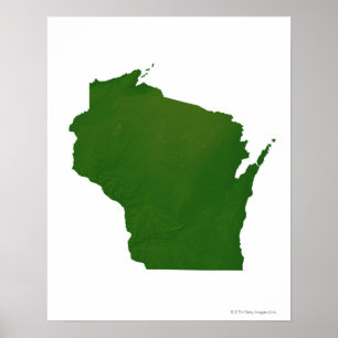Affiche Carte du Wisconsin