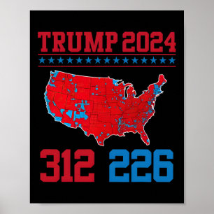 Affiche Carte électorale 2024 312 Rouge Résultats des élec