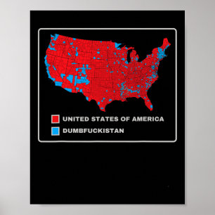 Affiche Carte Électorale 2024 Etats-Unis D'Amérique Dumbfo