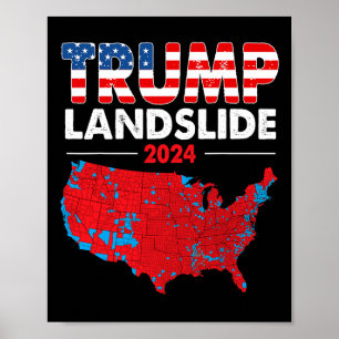 Affiche Carte électorale 2024 Trump Défilé Élections rouge