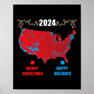 Affiche Carte électorale de 2024 Joyeux glissement de terr