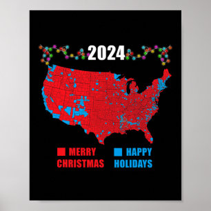 Affiche Carte électorale de 2024 Joyeux glissement de terr
