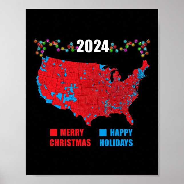 Affiche Carte électorale de 2024 Joyeux glissement de terr (Devant)
