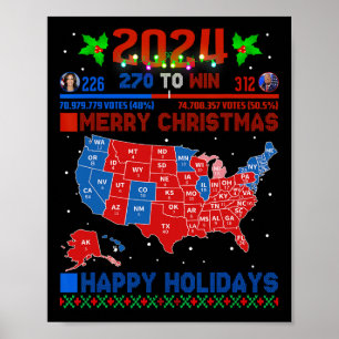 Affiche Carte électorale de 2024 Joyeux glissement de terr