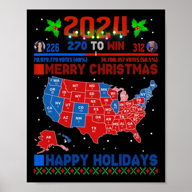 Affiche Carte électorale de 2024 Joyeux glissement de terr (Devant)