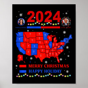 Affiche Carte électorale de 2024 Joyeux glissement de terr