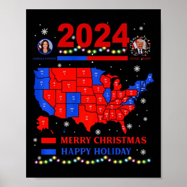 Affiche Carte électorale de 2024 Joyeux glissement de terr (Devant)