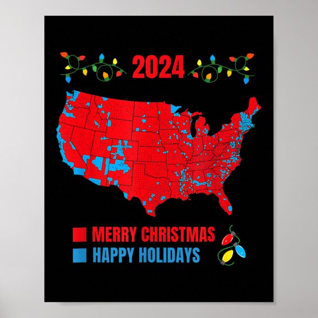 Affiche Carte électorale de 2024 Joyeux glissement de terr (Devant)