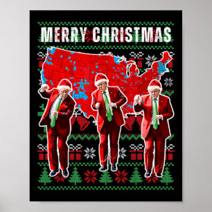 Affiche Carte électorale Trump Joyeux Noël Père Noël H