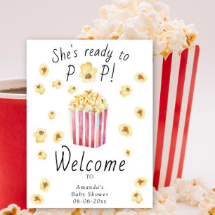 Affiche Carte en mousse de Popcorn Welcome baby shower