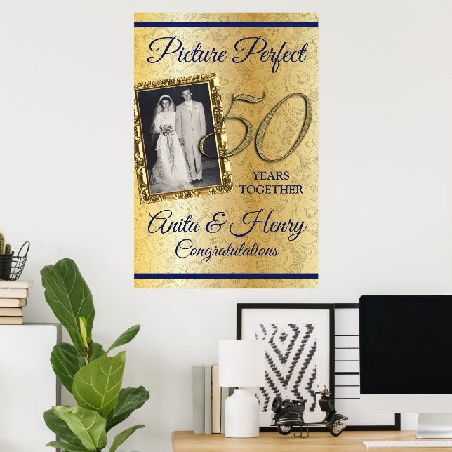 Affiche Carte en mousse du 50e anniversaire (Bureau à domicile)