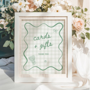 Affiche Carte En vichy & Cadeaux Quirky Sage Green