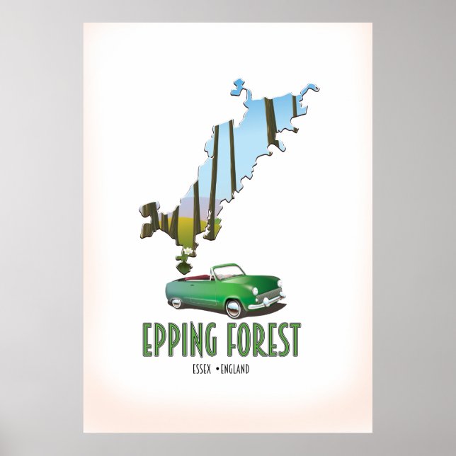 Affiche Carte Epping Forest Essex England (Devant)
