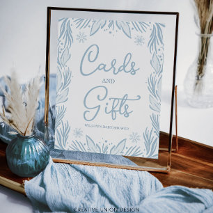 Affiche Carte et cadeau de Baby shower de Flamme de neige