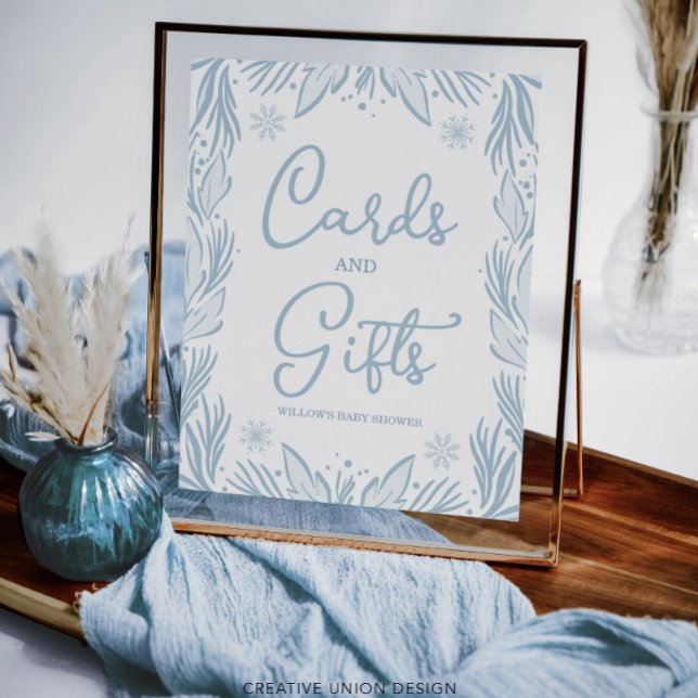 Affiche Carte et cadeau de Baby shower de Flamme de neige  (Créateur téléchargé)