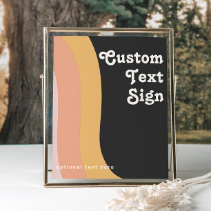 Affiche Carte et cadeau moderne Retro Arc-en-ciel sur mesu