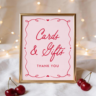 Affiche Carte et Cadeaux de Baby Shower Little Sweetheart