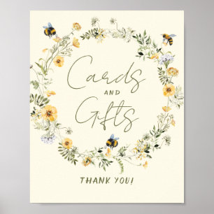 Affiche Carte et Cadeaux de Fiançailles Abeille Fleur Sauv