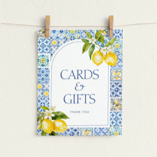 Affiche Carte et cadeaux pour baby shower sur le thème des