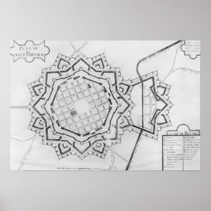 Affiche Carte et fortifications de Neuf-Brisach