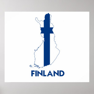 AFFICHE CARTE FINLANDE