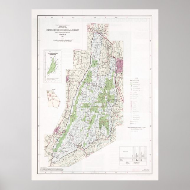 Affiche Carte forestière nationale de Chattahoochee (1982) (Devant)