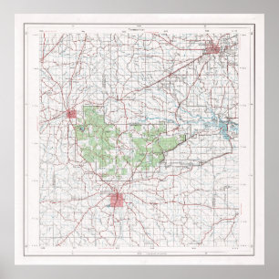 Affiche Carte forestière nationale de Tombigbee (1972)