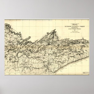 Affiche Carte forestière nationale supérieure 1920