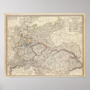 Affiche Carte générale Allemagne