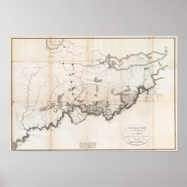 Affiche Carte générale du cours de l'Ohio (Devant)