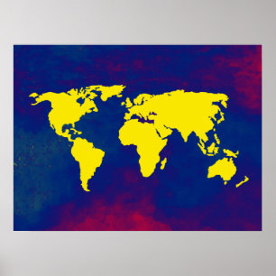 Affiche carte géographique