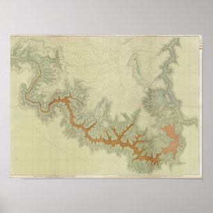 Affiche Carte géologique composée de plateau de Kaibab