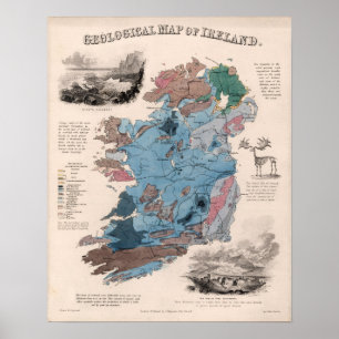 Affiche Carte géologique d'Irlande