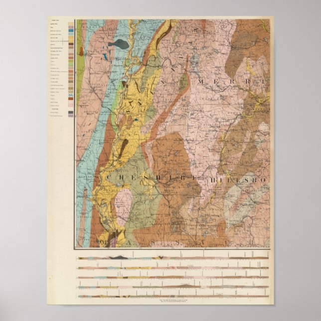 Affiche Carte géologique du New Hampshire 2 (Devant)